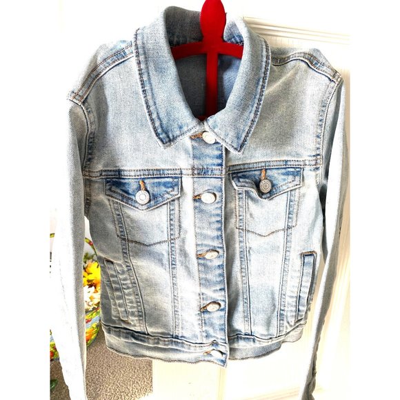 Girls Size 8 Old Navy Denim Light Blue Jacket Mini on Back - Picture 1 of 8